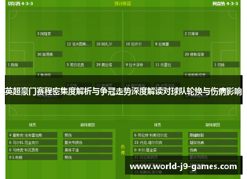 英超豪门赛程密集度解析与争冠走势深度解读对球队轮换与伤病影响 英超豪门赛程密集度解析与争冠走势深度解读对球队轮换与伤病影响
